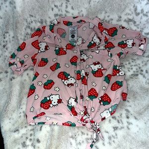 Box lunch hello kitty button up tie shirt